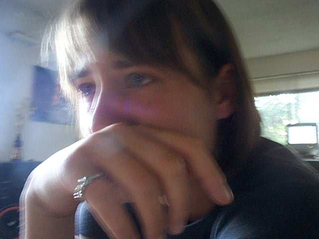 sarah stayed at home watching a weepy movie