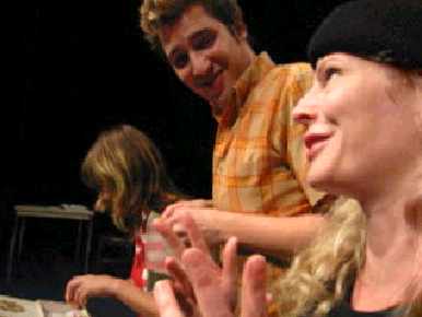 Christina Malecka in Greg Lundgren's
_I Am an Artist_ at Consolidated Works, November 20, 2003