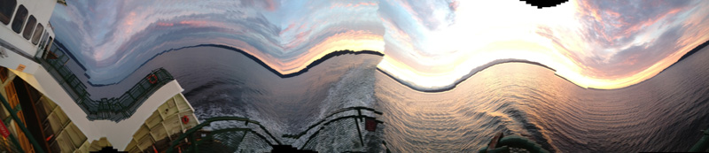 wavy sunset view from wa state ferry