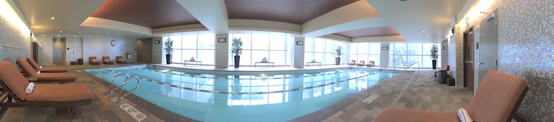 panoramic
                      view of indoor swimming pool at Olive 8 in
                      Seattle