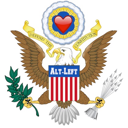 Alt-Left "Defend the
                      Constitution" logo