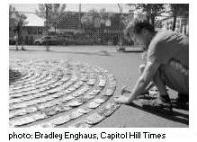 Flattened Can Spiral, photo by
                                Bradley Enghaus, Capitol Hill Times