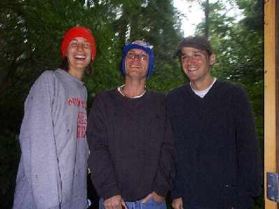 Sarah, Michael, John ~ Hummingbird Yurt, Doe Bay ~ June 20, 1999